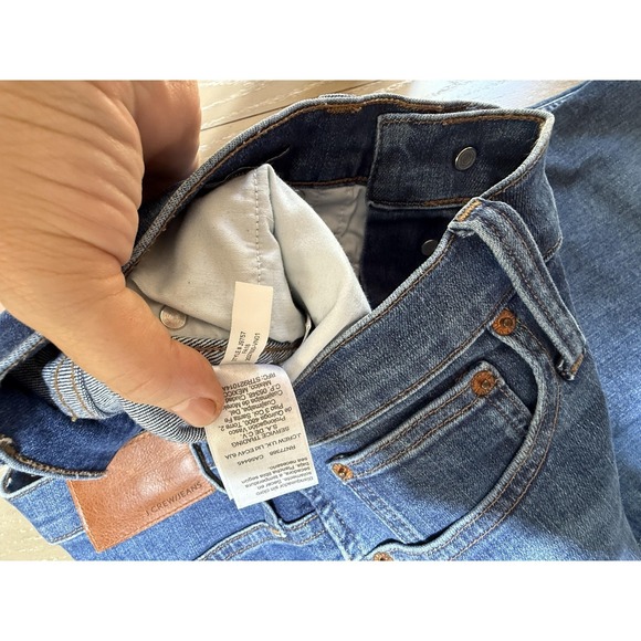 J Crew Jeans Womens 30T Blue Vintage Straight High Rise Distressed Denim Raw Hem - Picture 12 of 13